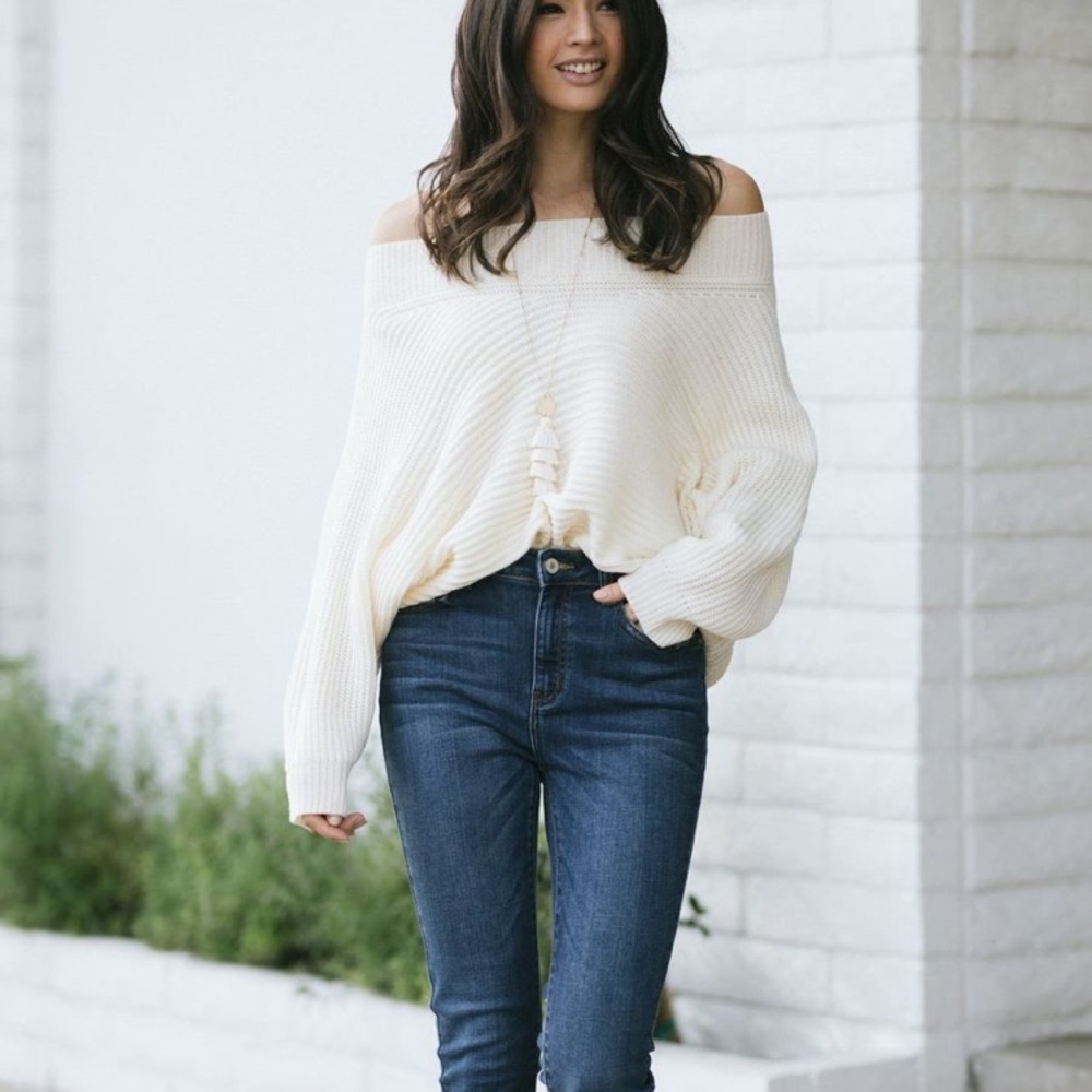 Cream off the Shoulder Sweater- So Soft!!